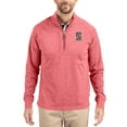 thumbnail image 1 of Women's-Cutter & Buck  Heather Red Stanford Cardinal Adapt Eco Knit Stretch Recycled DryTec Raglan Quarter-Zip Pullover, 1 of 2