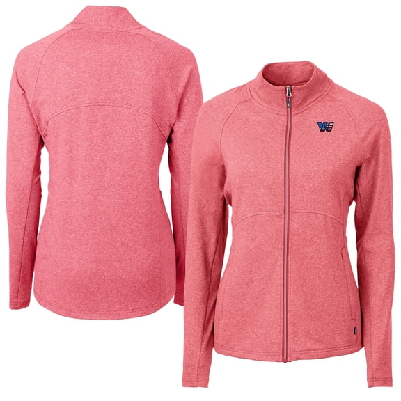 Women's Cutter & Buck Heather Red Washington Commanders Adapt Eco Knit Heather Full-Zip Jacket