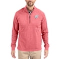 thumbnail image 1 of Women's-Cutter & Buck  Heather Red Wisconsin Badgers Adapt Eco Knit Stretch Recycled DryTec Raglan Quarter-Zip Pullover, 1 of 2