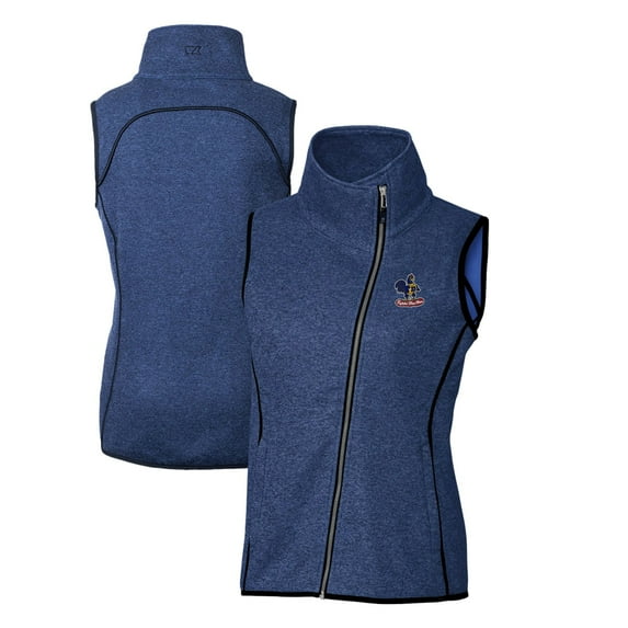 Women's Cutter & Buck Heather Royal Delaware Fightin' Blue Hens Mainsail Sweater-Knit Full-Zip Vest
