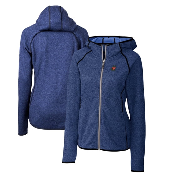 Women's Cutter & Buck Heather Royal Florida Gators Mainsail Sweater-Knit Full-Zip Hoodie