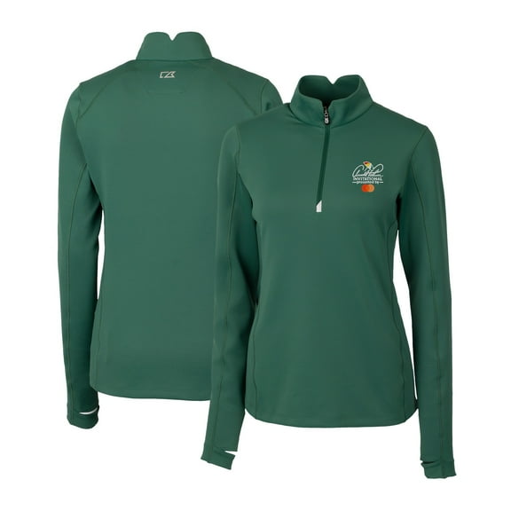 Women's Cutter & Buck Hunter Green Arnold Palmer Invitational Traverse Stretch Quarter-Zip Pullover Top
