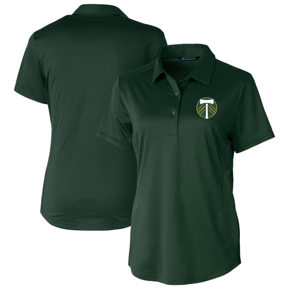 Women's-Cutter & Buck  Hunter Green Portland Timbers Prospect Eco Textured Stretch Recycled Polo