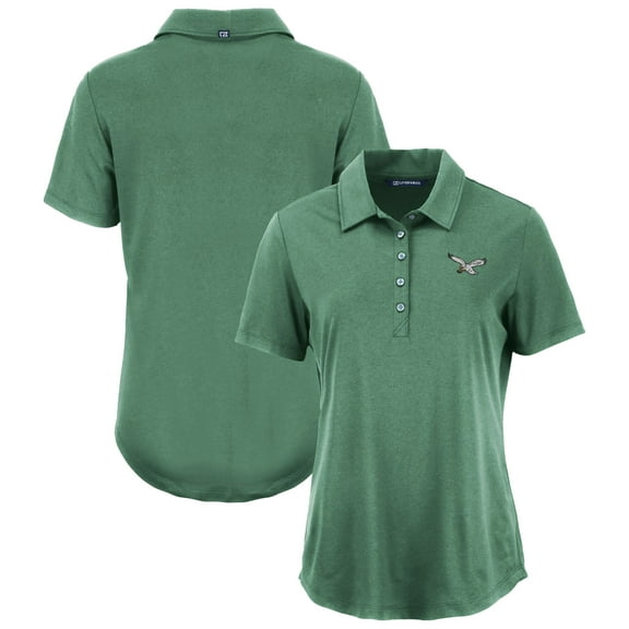 Women's Cutter & Buck Kelly Green Philadelphia Eagles Historic Coastline Epic Comfort Eco Recycled Polo