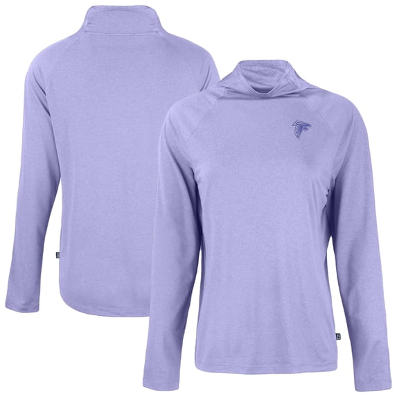 Women's Cutter & Buck Lavender Atlanta Falcons Coastline Epic Comfort Eco Recycled Funnel Neck Pullover Top