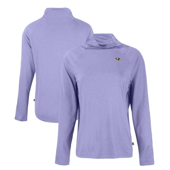 Women's Cutter & Buck Lavender Baltimore Ravens Coastline Epic Comfort Eco Recycled Funnel Neck Raglan Pullover