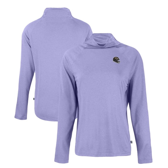 Women's Cutter & Buck Lavender Baltimore Ravens Coastline Epic Comfort Eco Recycled Funnel Neck Raglan Pullover