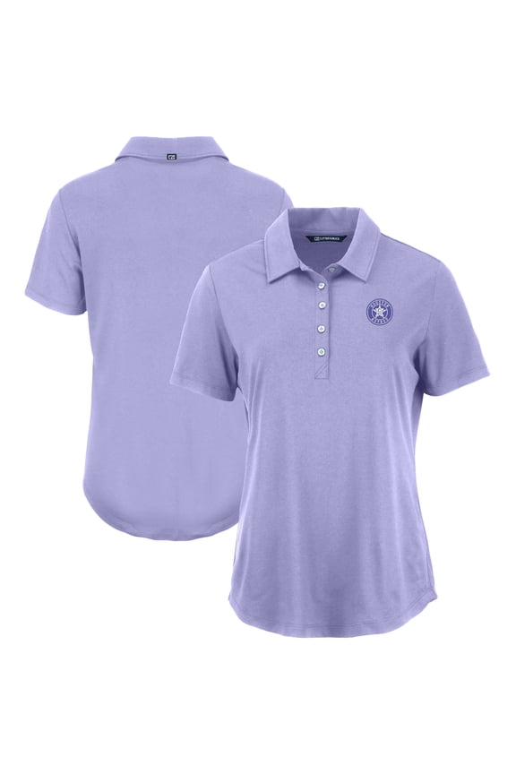 Women's Cutter & Buck Lavender Houston Astros Coastline Epic Comfort Eco Recycled Polo
