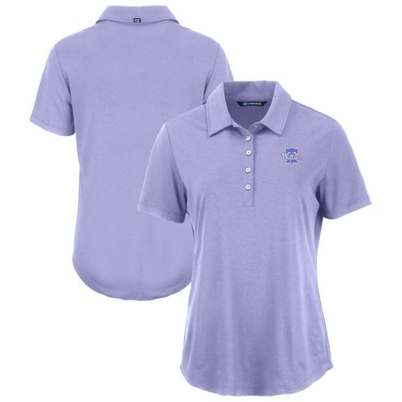 Women's Cutter & Buck Lavender Philadelphia Phillies Coastline Epic Comfort Eco Recycled Polo