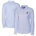 thumbnail image 1 of Women's Cutter & Buck  Light Blue ETSU Buccaneers Vault Stretch Oxford Stripe Long Sleeve Tri-Blend Button-Up Dress, 1 of 3