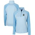 thumbnail image 1 of Women's Cutter & Buck Light Blue FIU Panthers Forge Tonal Stripe Stretch Half-Zip Pullover Top, 1 of 3