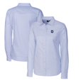 thumbnail image 1 of Women's Cutter & Buck Light Blue Georgetown Hoyas Oxford Stripe Stretch Long Sleeve Button-Up Shirt, 1 of 3