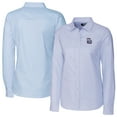 thumbnail image 1 of Women's Cutter & Buck  Light Blue New Hampshire Fisher Cats Stretch Oxford Stripe Long Sleeve Button-Up Dress Shirt, 1 of 3