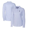 thumbnail image 1 of Women's Cutter & Buck Light Blue Penn State Nittany Lions Alumni Stretch Oxford Stripe Long Sleeve Button-Up Shirt, 1 of 3
