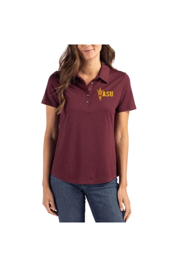 Women's Cutter & Buck Maroon Arizona State Sun Devils Coastline Epic Comfort Eco Recycled Polo