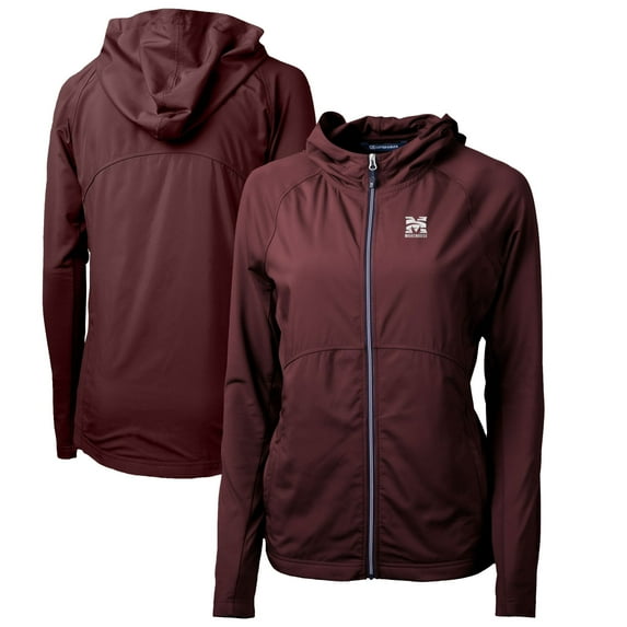 Women's Cutter & Buck Maroon Morehouse Maroon Tigers Adapt Eco Knit Full-Zip Hoodie