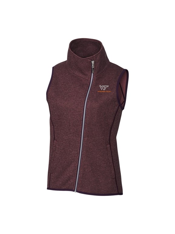 Women's Cutter & Buck Maroon Virginia Tech Hokies Mainsail Full-Zip Vest