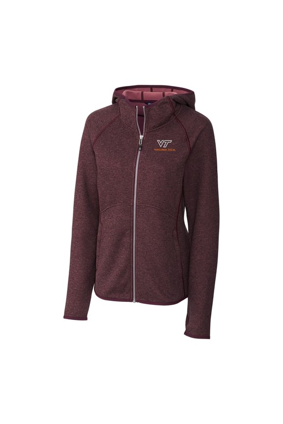 Women's Cutter & Buck Maroon Virginia Tech Hokies Mainsail Hooded Full-Zip Jacket