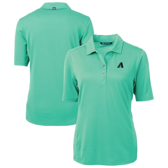 Women's Cutter & Buck  Mint Arizona Diamondbacks Virtue Eco Pique Recycled Half-Sleeve Polo