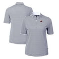 thumbnail image 1 of Women's Cutter & Buck  Navy Auburn Tigers DryTec Virtue Eco Pique Stripe Recycled Polo, 1 of 3