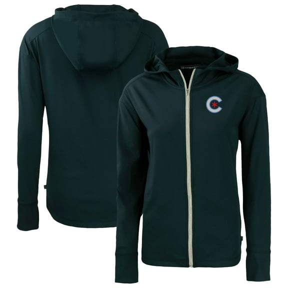Women's Cutter & Buck Navy Chicago Cubs City Connect Daybreak Eco Recycled Full-Zip Hoodie
