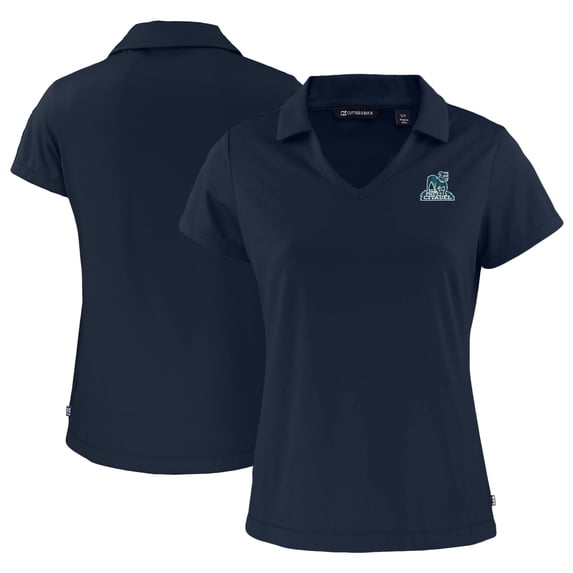 Women's Cutter & Buck Navy Citadel Bulldogs Vault Daybreak Eco Recycled V-Neck Polo