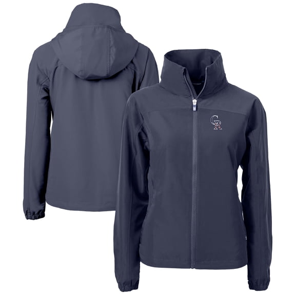 Women's Cutter & Buck Navy Colorado Rockies Charter Eco Recycled Full-Zip Jacket