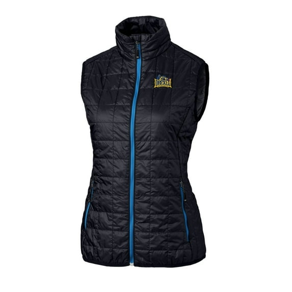 Women's Cutter & Buck Navy Drexel Dragons Eco Full-Zip Puffer Vest