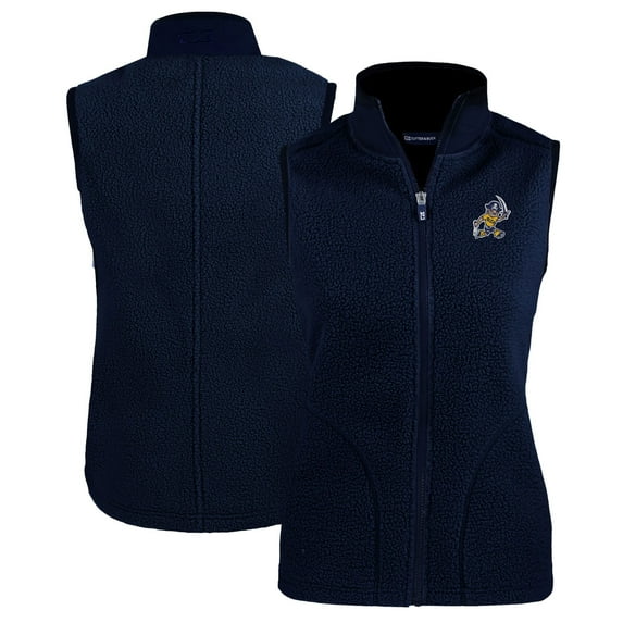 Women's Cutter & Buck Navy ETSU Buccaneers Vault Cascade Eco Sherpa Fleece Vest