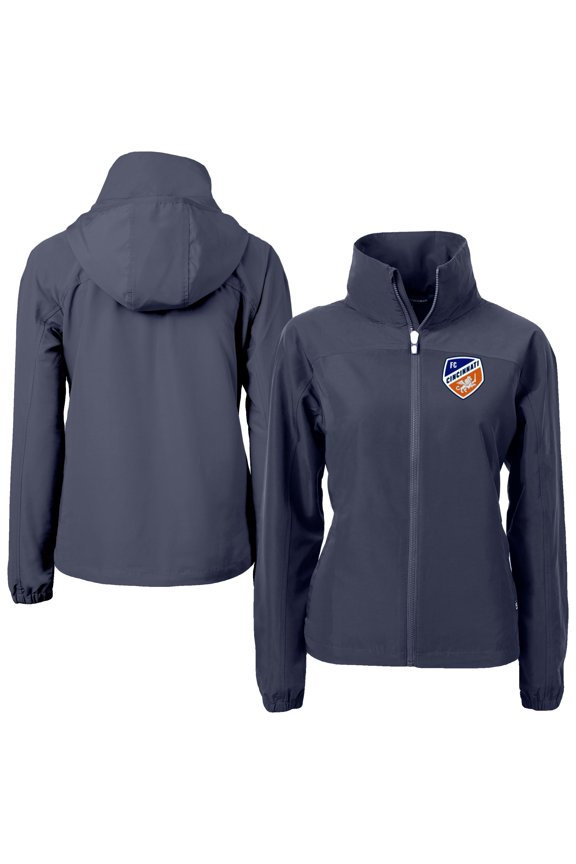Women's-Cutter & Buck Navy FC Cincinnati Charter Eco Recycled Full-Zip Jacket