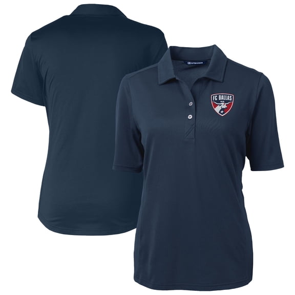 Women's-Cutter & Buck  Navy FC Dallas Virtue Eco Pique Recycled Polo