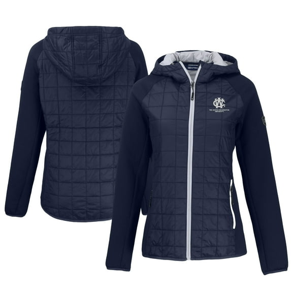 Women's Cutter & Buck Navy George Washington University Vault Primaloft Eco Raglan Full-Zip Hybrid Jacket