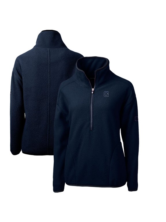 Women's Cutter & Buck Navy Georgetown Hoyas Cascade Eco Sherpa Fleece Half-Zip Pullover Jacket