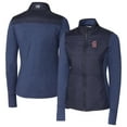 thumbnail image 1 of Women's Cutter & Buck  Navy Greenville Drive Stealth DryTec Hybrid Quilted Full-Zip Windbreaker Jacket, 1 of 3