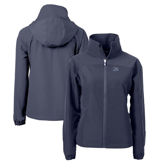 Women's Cutter & Buck Navy Jackson State Tigers Charter Eco Recycled Full-Zip Jacket