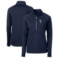 thumbnail image 1 of Women's Cutter & Buck  Navy Kansas City Royals City Connect Adapt Eco Knit Stretch Recycled Half-Zip Pullover Top, 1 of 3