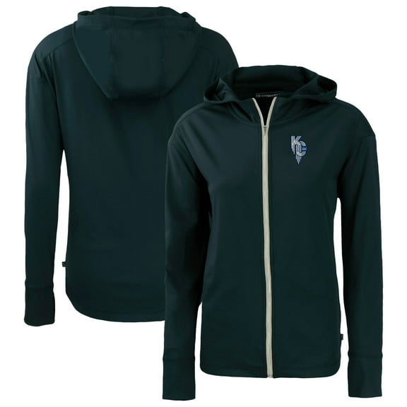 Women's Cutter & Buck  Navy Kansas City Royals City Connect Daybreak Eco Recycled Full-Zip Hoodie