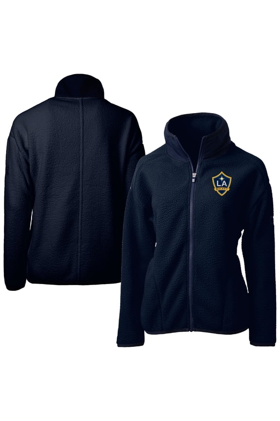 Women's Cutter & Buck Navy LA Galaxy Cascade Eco Fleece Full-Zip Jacket