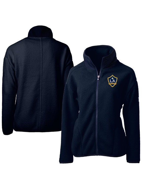 Women's Cutter & Buck Navy LA Galaxy Cascade Eco Fleece Full-Zip Jacket