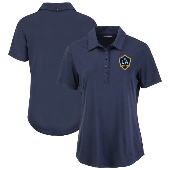 Women's-Cutter & Buck Navy LA Galaxy Coastline Epic Comfort Eco Recycled Polo