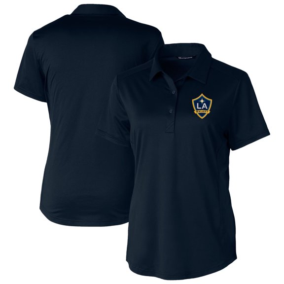 Women's-Cutter & Buck Navy LA Galaxy Prospect Eco Textured Stretch Recycled Polo