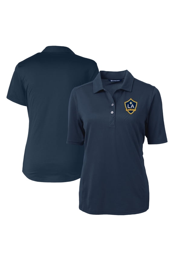 Women's-Cutter & Buck Navy LA Galaxy Virtue Eco Pique Recycled Polo