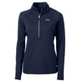 thumbnail image 1 of Women's Cutter & Buck Navy Los Angeles Chargers Adapt Eco Knit Half-Zip Pullover Jacket, 1 of 1