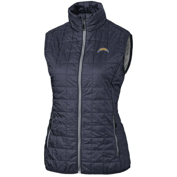 Women's Cutter & Buck Navy Los Angeles Chargers Rainier PrimaLoft Eco Full-Zip Vest