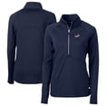 thumbnail image 1 of Women's Cutter & Buck Navy Los Angeles Dodgers  DryTec Adapt Eco Knit Stretch Recycled Raglan Half-Zip Top, 1 of 3