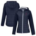 thumbnail image 1 of Women's Cutter & Buck  Navy Memphis Redbirds Rainier Primaloft Eco Raglan Full-Zip Hybrid Jacket, 1 of 3