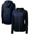 thumbnail image 1 of Women's Cutter & Buck Navy Michigan Wolverines Adapt Eco Knit Hybrid Recycled Full-Zip Hoodie, 1 of 3