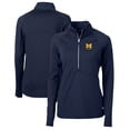 thumbnail image 1 of Women's Cutter & Buck  Navy Michigan Wolverines Alumni Adapt Eco Knit Stretch Recycled Half-Zip Pullover Top, 1 of 3