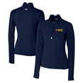 thumbnail image 1 of Women's Cutter & Buck Navy Milwaukee Brewers City Connect Traverse Stretch Quarter-Zip Pullover Top, 1 of 3