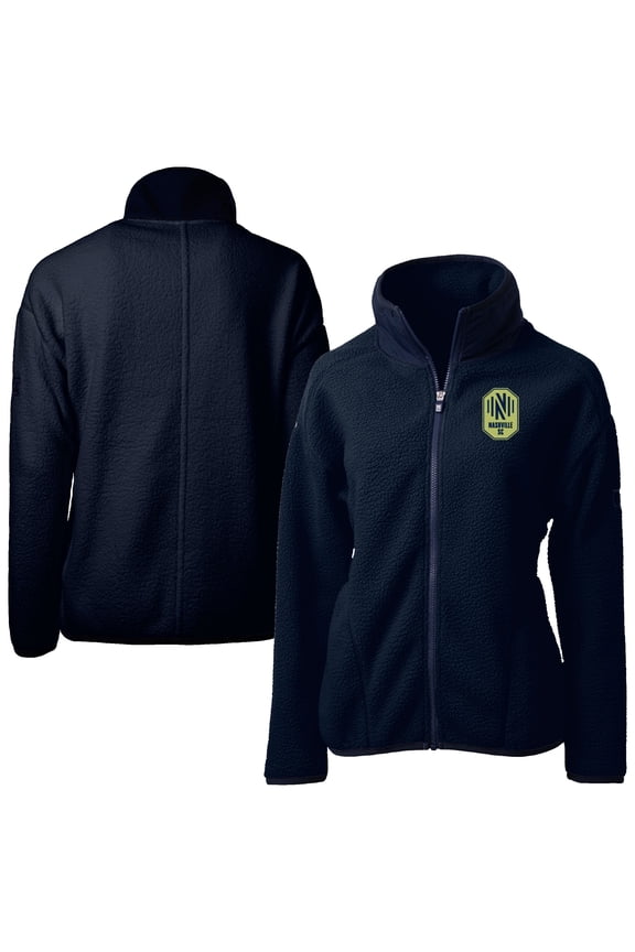 Women's Cutter & Buck Navy Nashville SC Cascade Eco Fleece Full-Zip Jacket